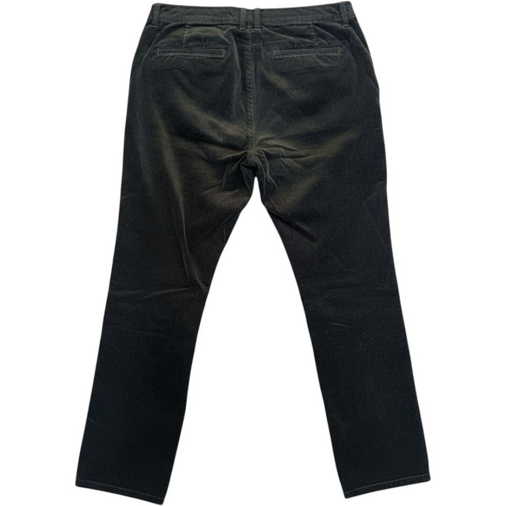Chicos Velvet Corduroy Pants Womens Size 2 Black Straight Leg Stretch Casual‎